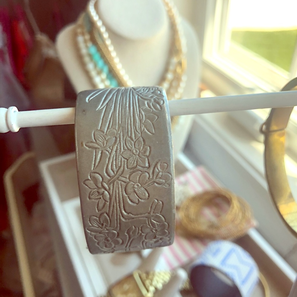 Solid pewter cuff bracelet